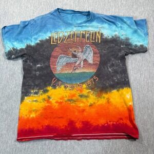 Led Zeppelin Shirt Men M Multicolor Tie Dye Band Tee US Tour 1975 Graphic Rock